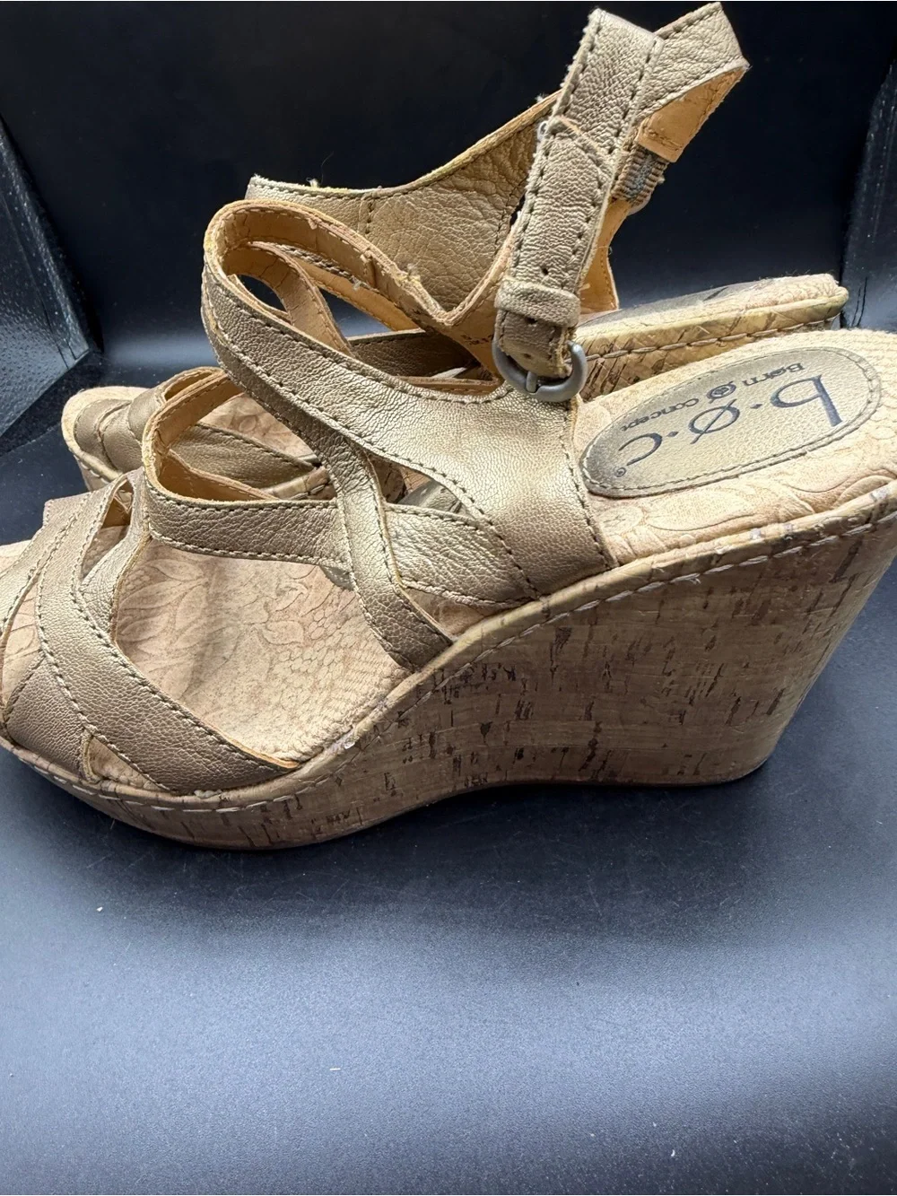 b.o.c. Women's Tan Wedge Sandals